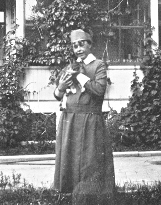 Sister Catherine Donnelly holds a cat