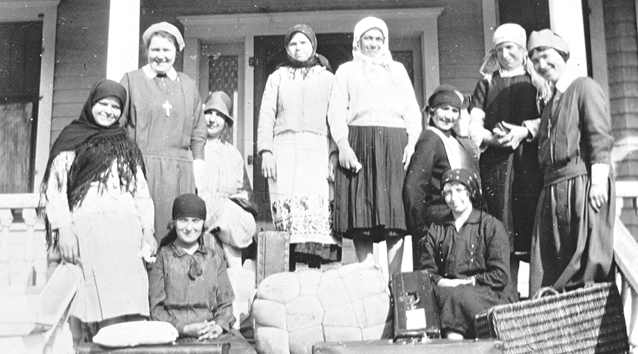 Sisters with hostel residents