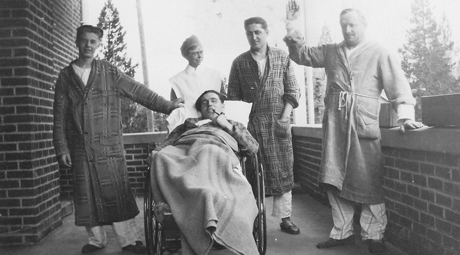Sister Catherine Wymbs and male patients