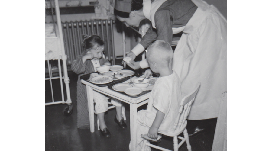 Sister Leona Rose feeds children