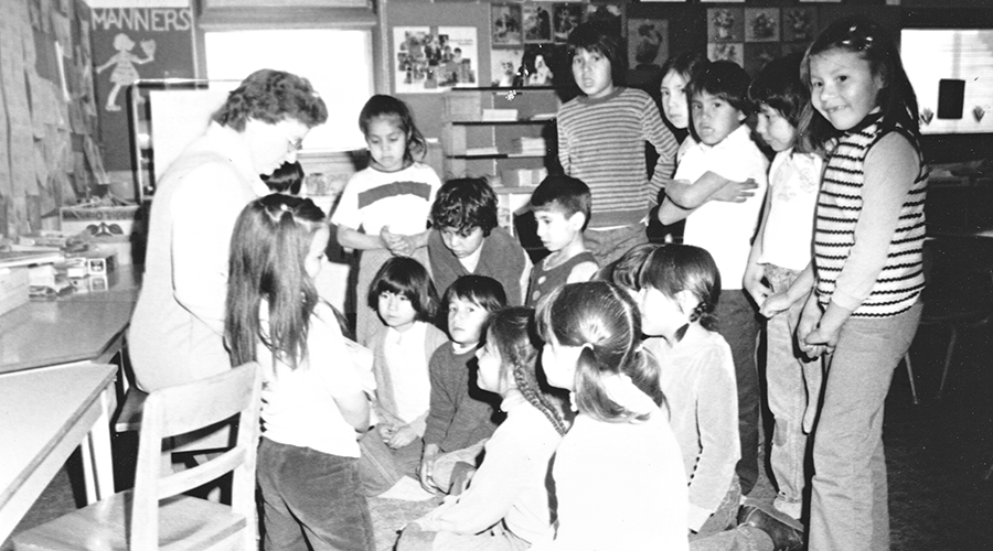 Sister Barbara Kowalski and students