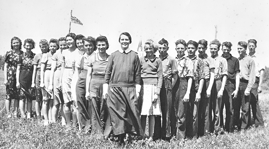 Sister Irene Faye with students