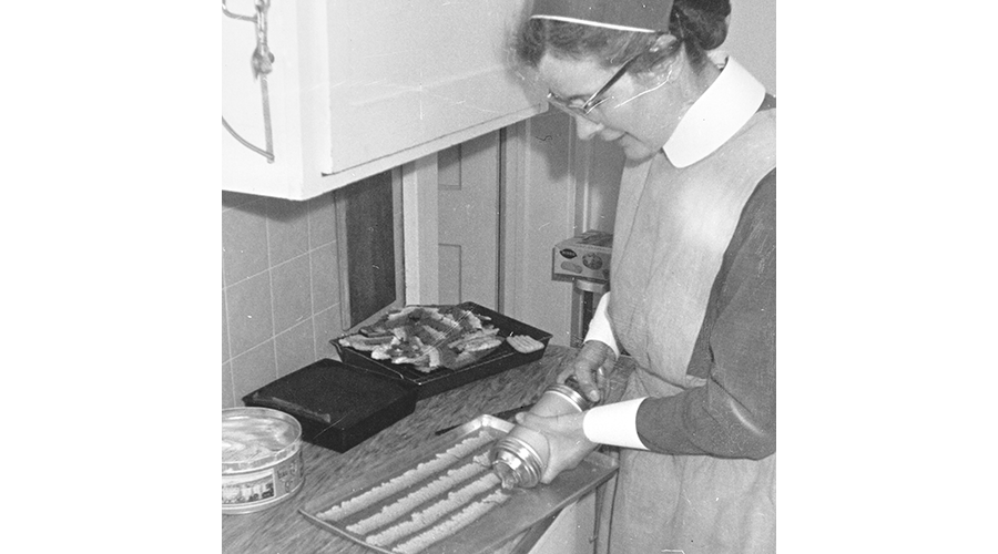 Sister Rita Sullivan bakes cookies