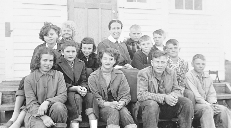 Sister Rosemarie Hudon with students