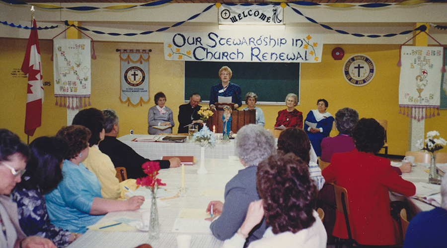 Sister Mary Phillips at CWL meeting