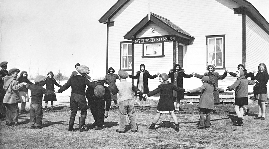 Students play outside