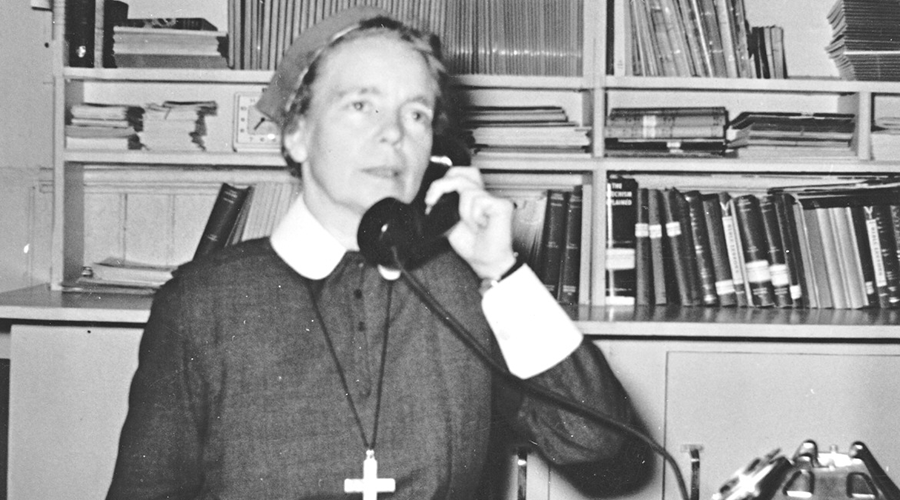 Sister Walsh in Winnipeg office