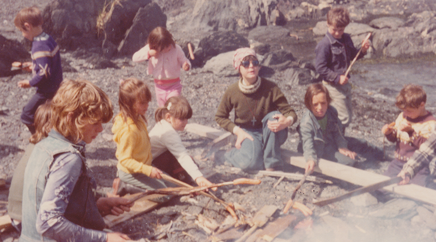 Sister Zampese with her class on a outing