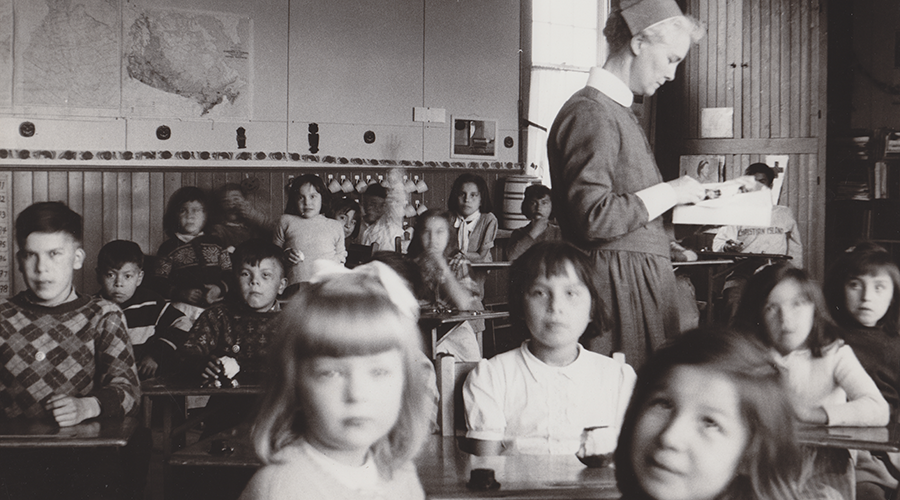 Sister MacMillan in classroom