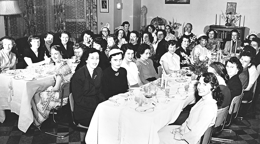 Rev. MacIsaac at residence breakfast