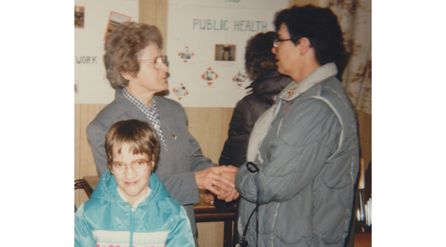 Sister Nachtegaele at parish event