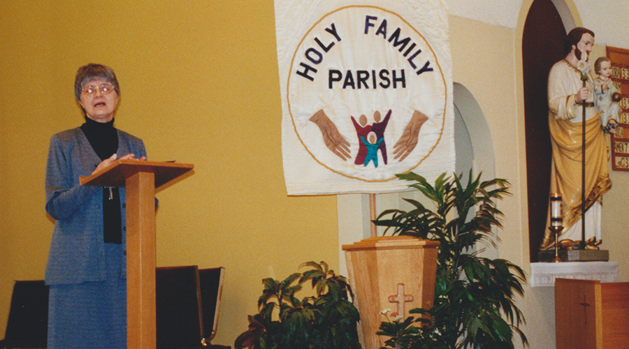 Sister Zampese at Holy Family church